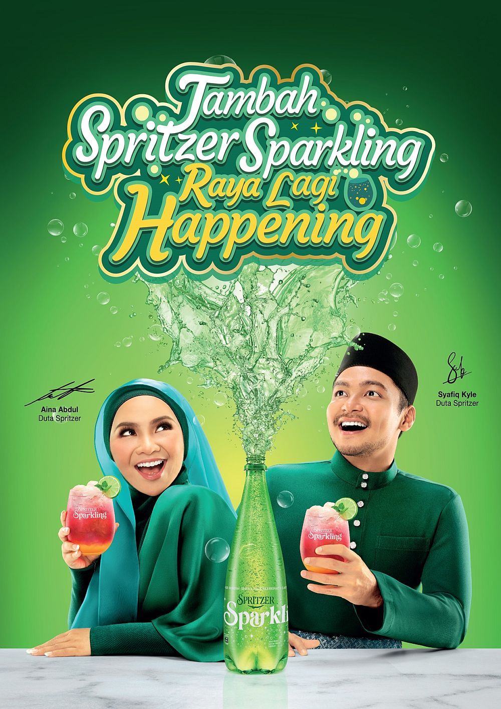 From Left: Spritzer Ambassador Aina Abdul and Syafiq Kyle