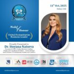 Happy Life Academy CEO Dr. Stoyana Natseva Receives Medal of Honour as Global Humanitarian Business Leader 2025